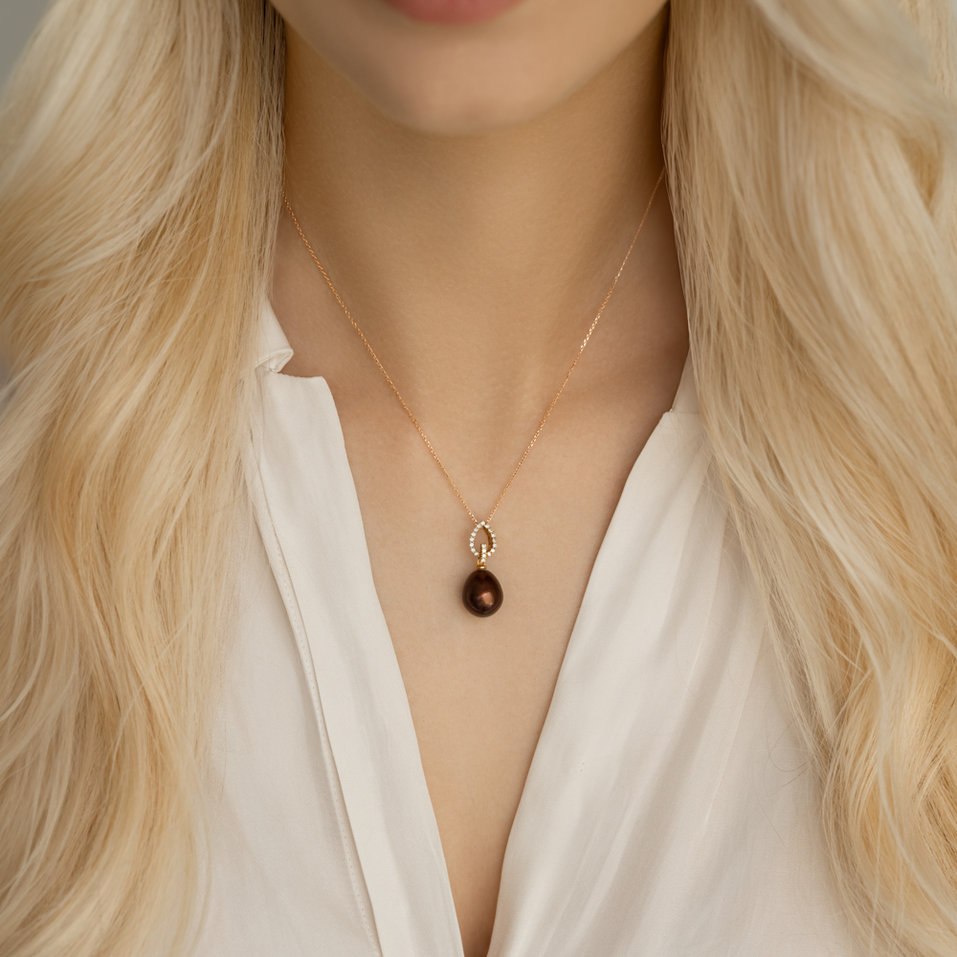 Přívěs s perlou a diamanty Fairfax