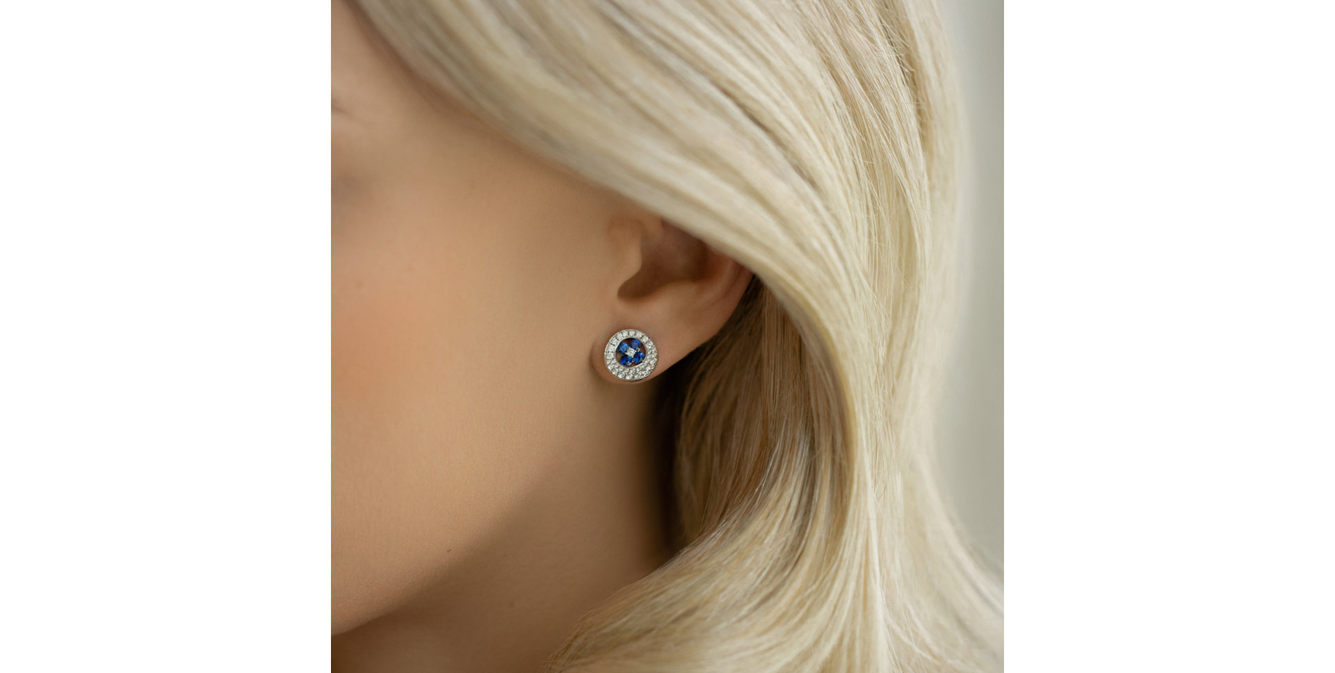 Náušnice s diamanty a safíry Tatjana
