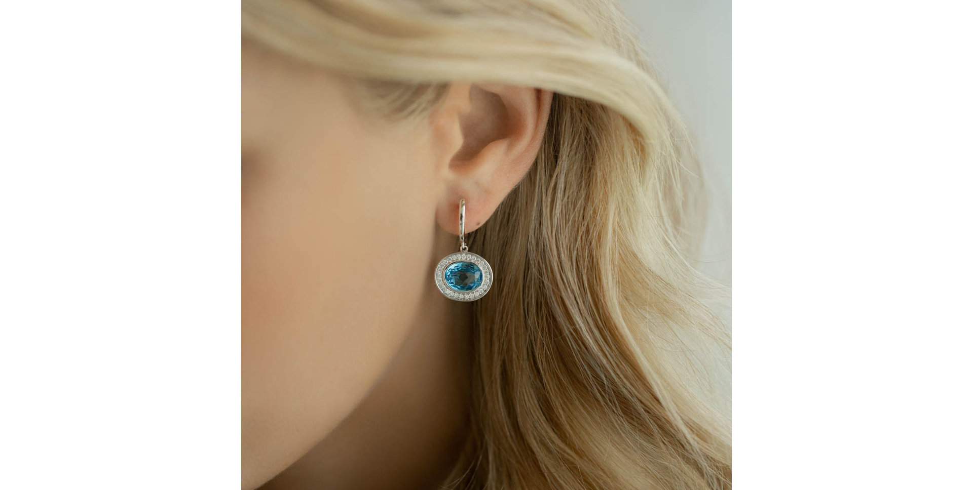 Náušnice s topazem a diamanty Ariella