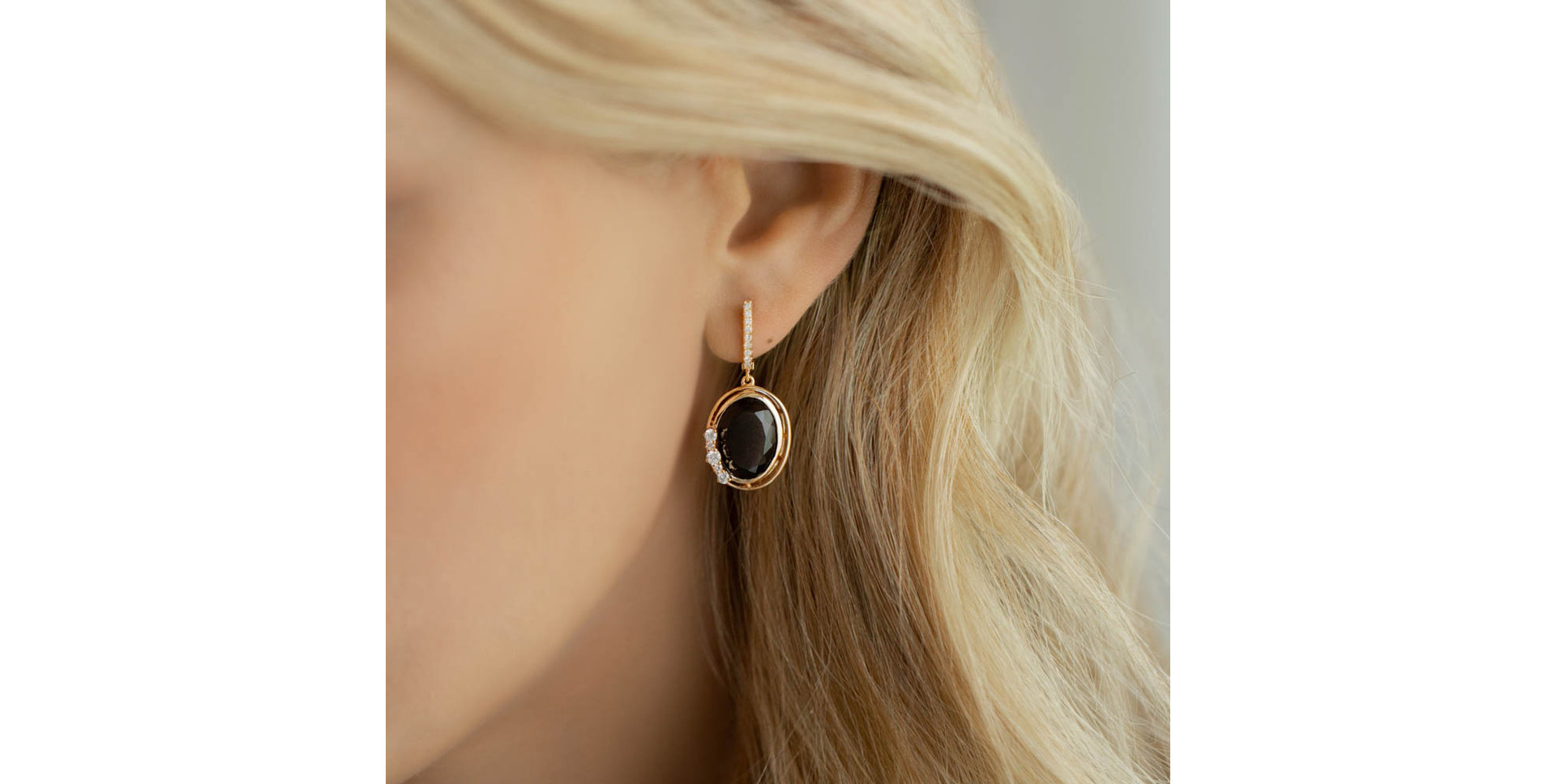 Náušnice s quartzem a diamanty Larissa