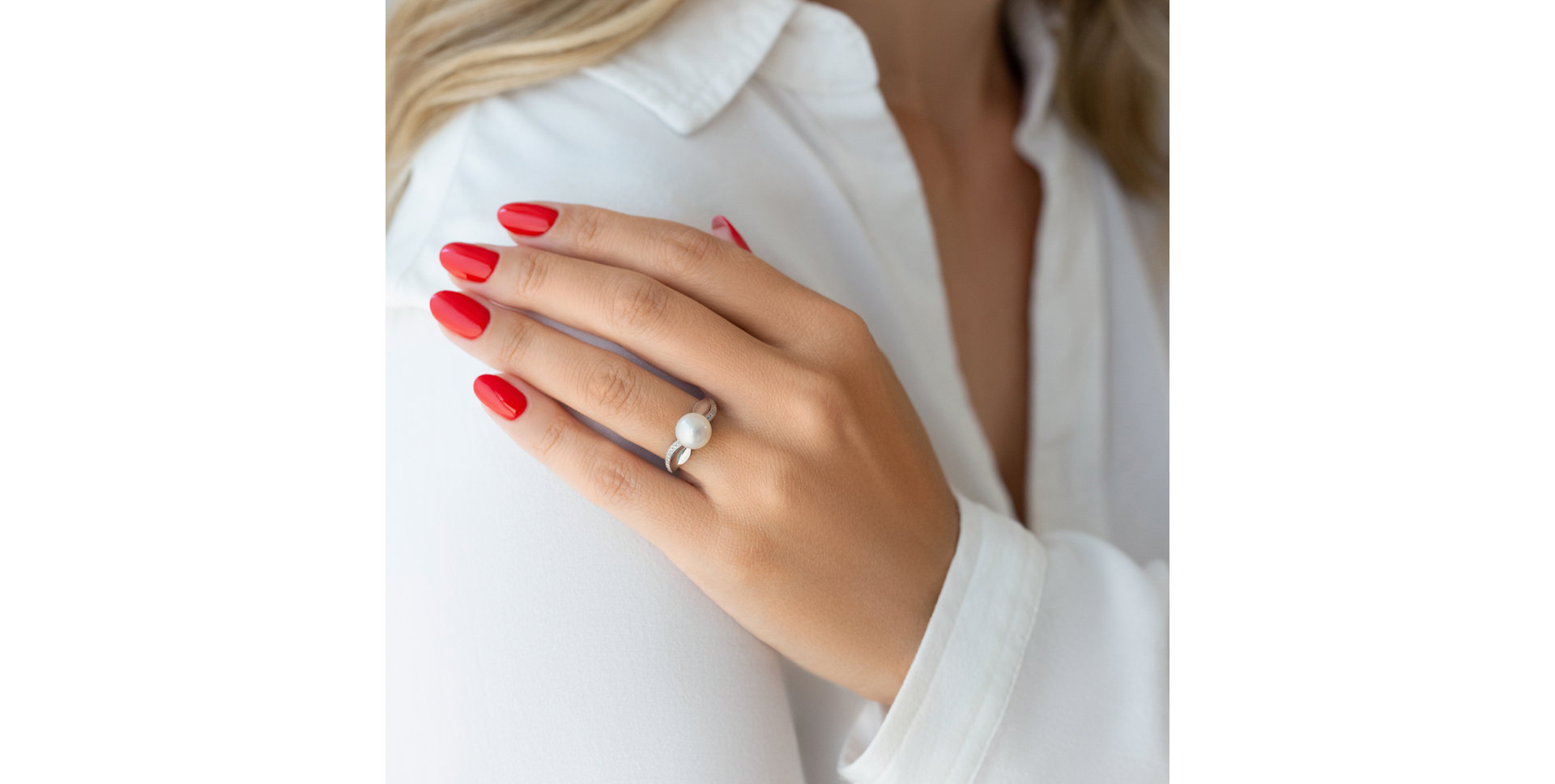 Prsten s perlou a diamanty Pacific Delight