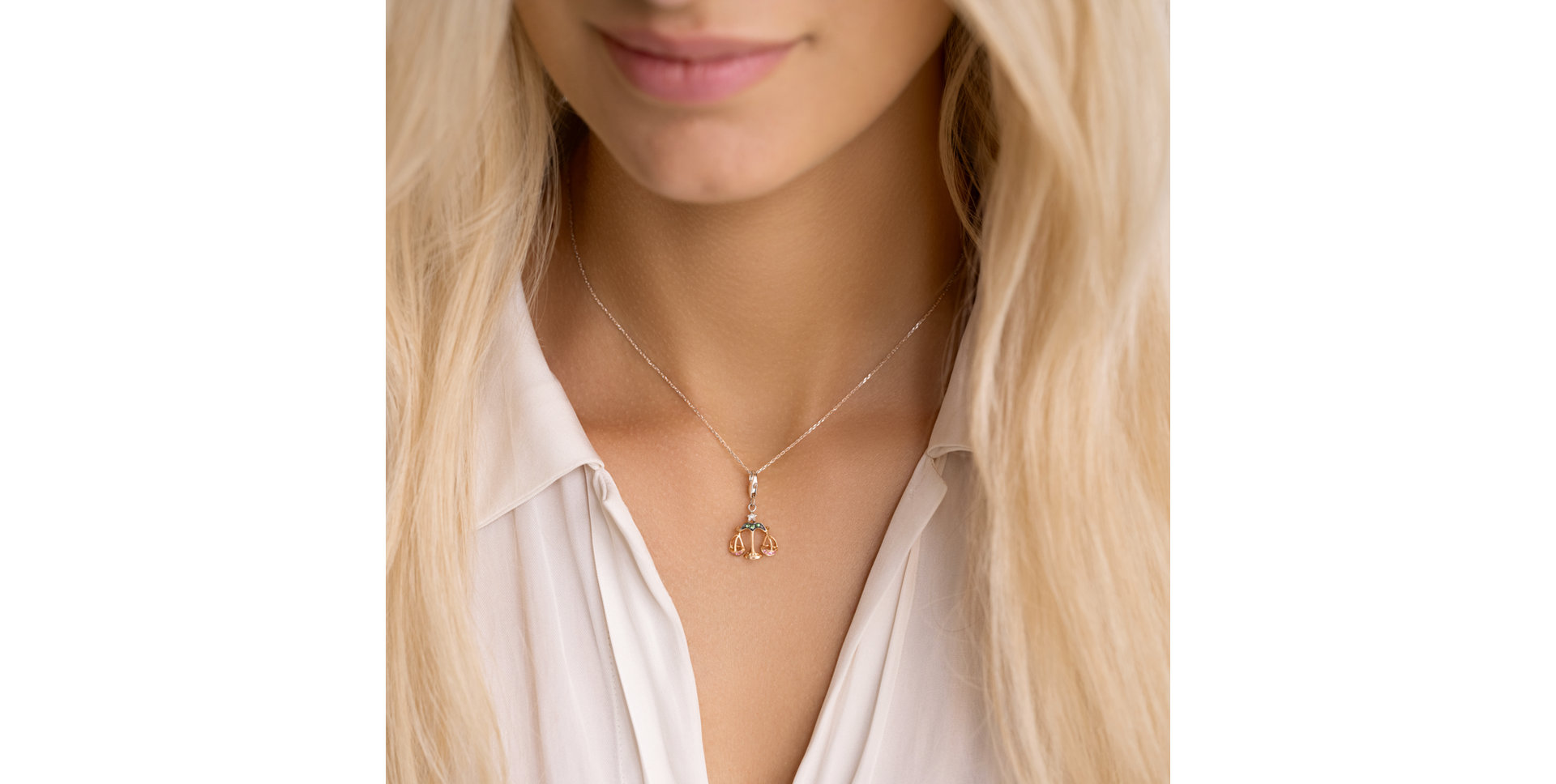 Přívěs s diamanty, granáty a safíry Diamond Libra