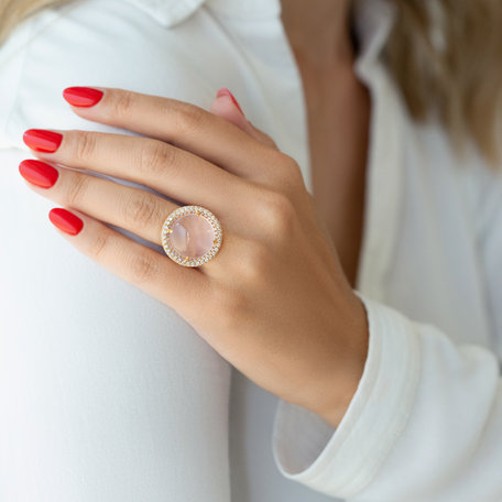 Prsten s růženínem a diamanty Pink Princess