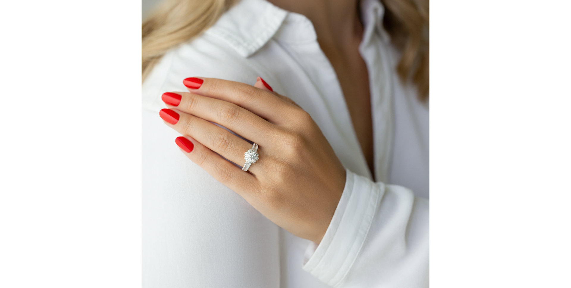 Prsten s diamanty Frozen Flower