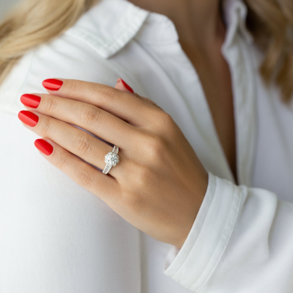 Prsten s diamanty Frozen Flower