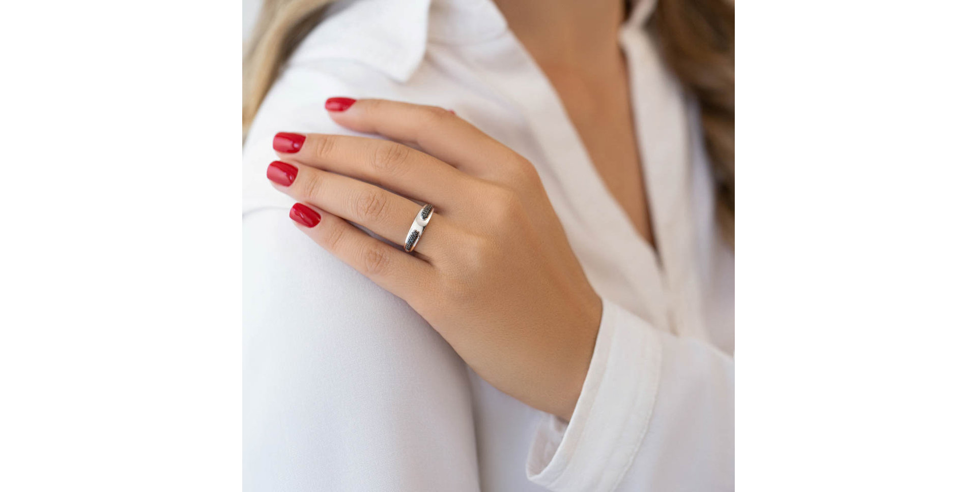 Prsten s černými diamanty Bethel