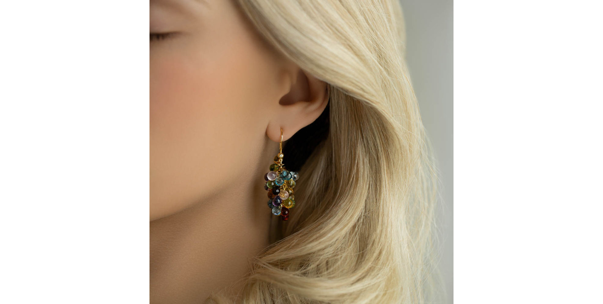 Náušnice s diamantem a drahokamy Padovesi