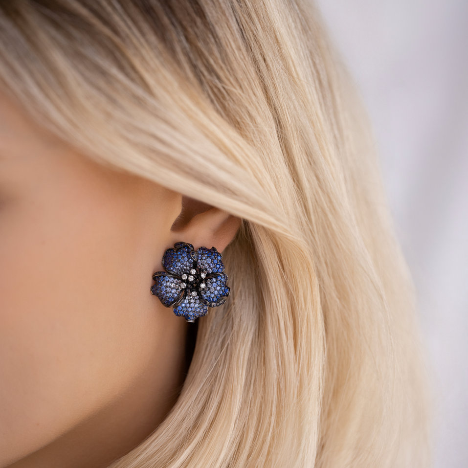 Náušnice s diamanty a safíry Cardinal de Richelieu