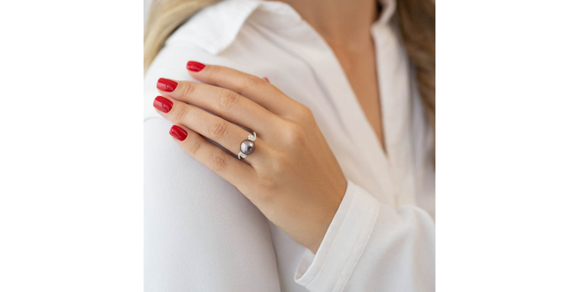 Prsten s perlou a diamanty Inayah