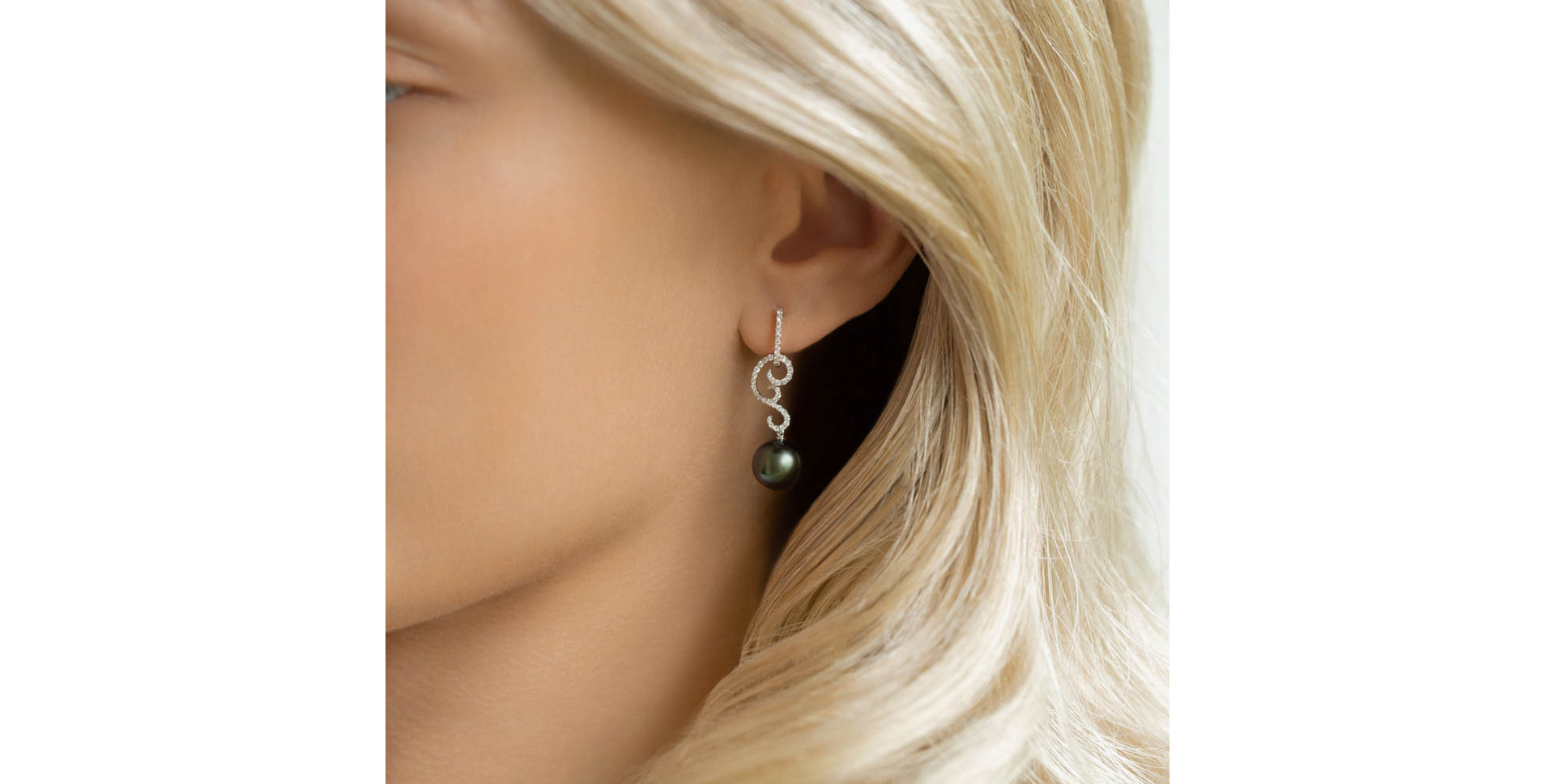 Náušnice s perlou a diamanty Dagon