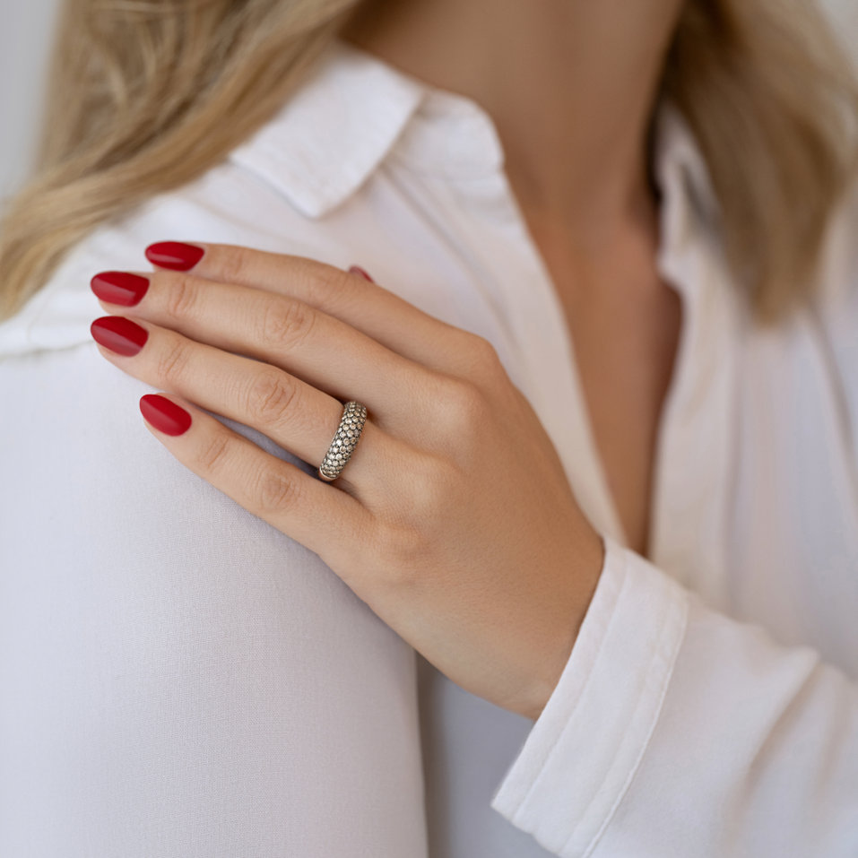 Prsten s hnědými diamanty Elise