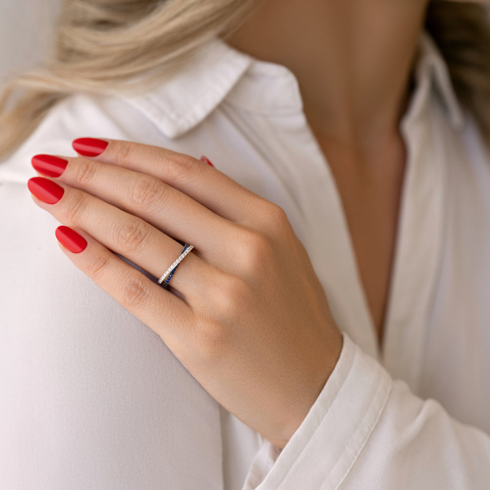 Prsten s diamanty a safíry Miliani