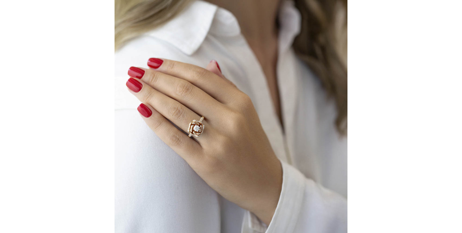 Prsten s diamanty Carnation Pink