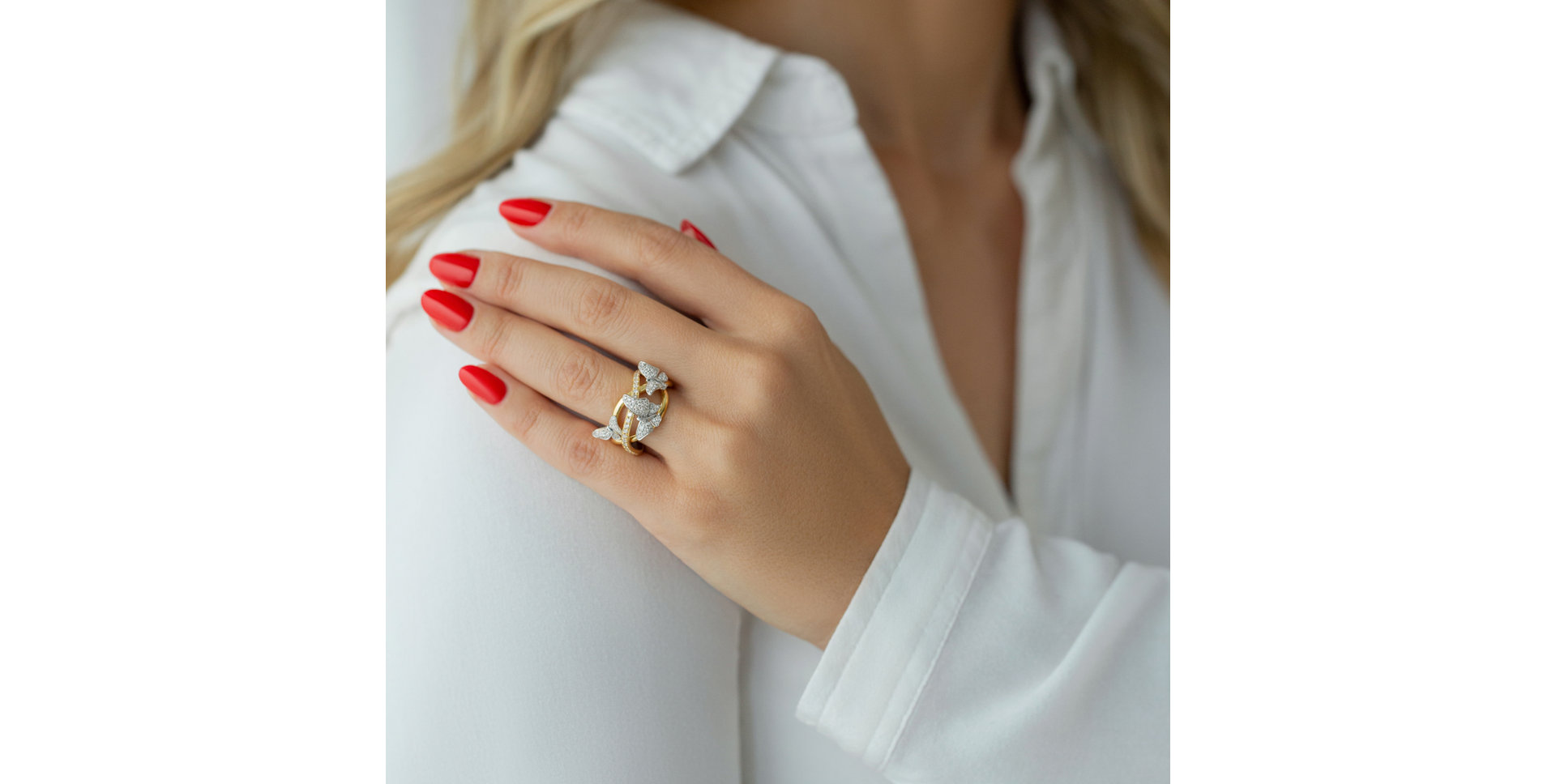 Prsten s diamanty Butterflies World