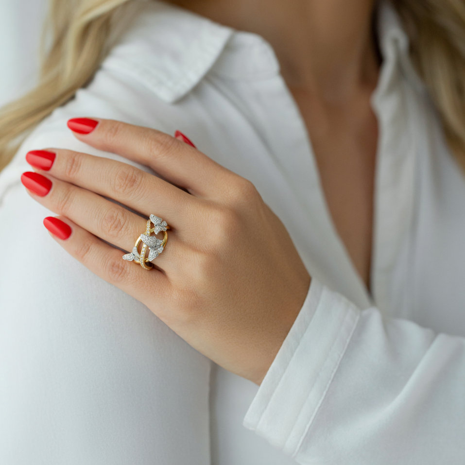 Prsten s diamanty Butterflies World