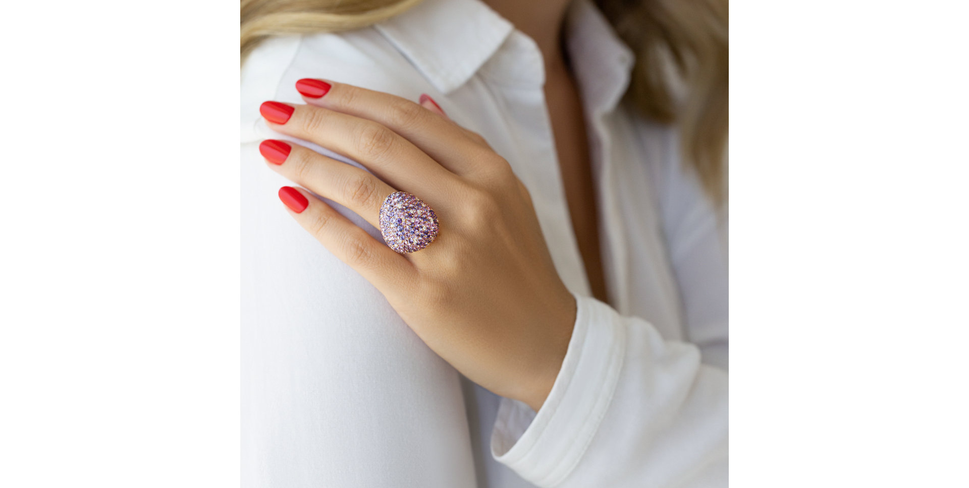 Prsten s diamanty a safíry Sky Passion