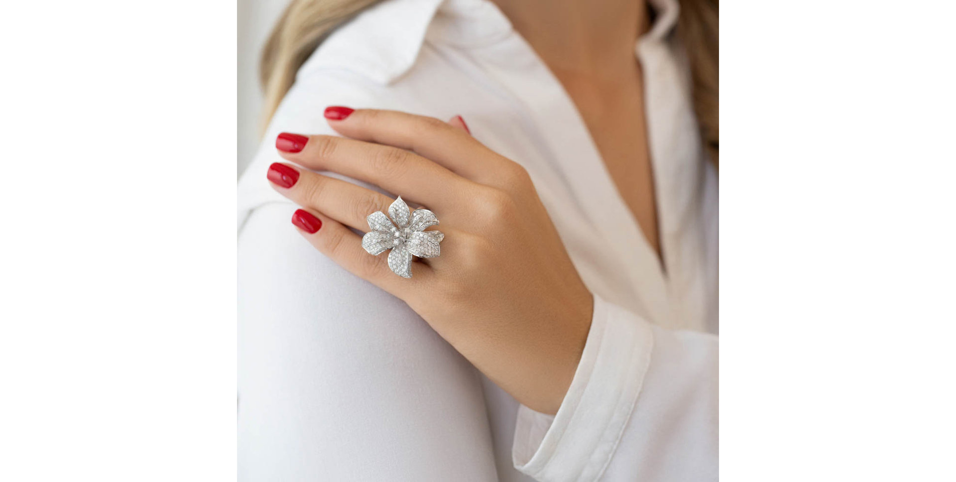 Prsten s diamanty Sky Flower