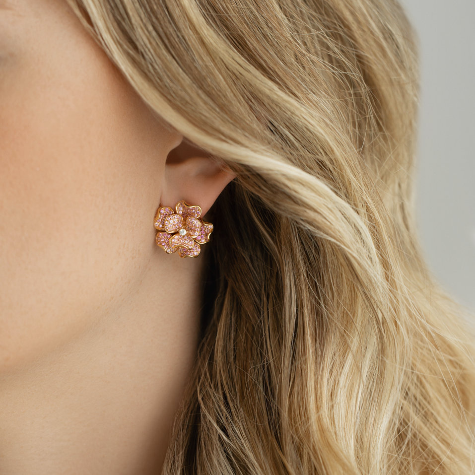 Náušnice s diamanty a safíry Vogue