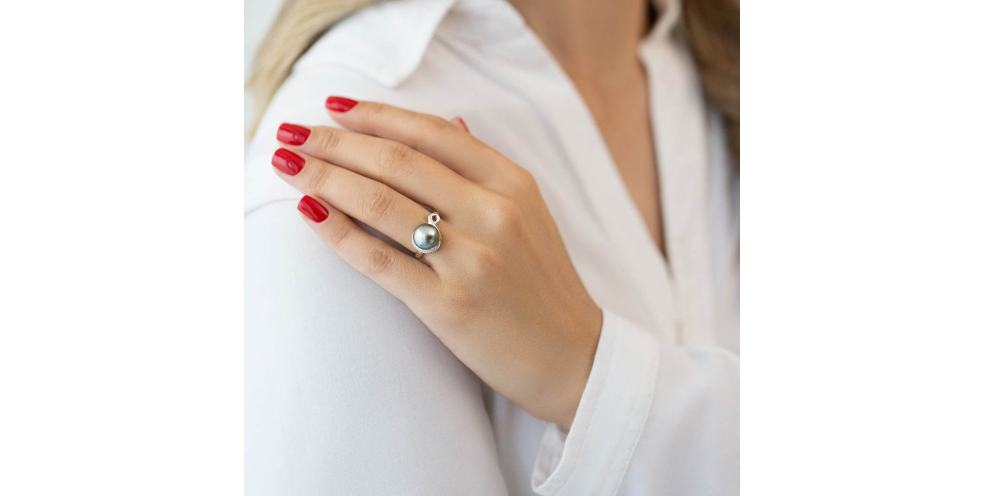 Prsten s perlou a diamanty Curran