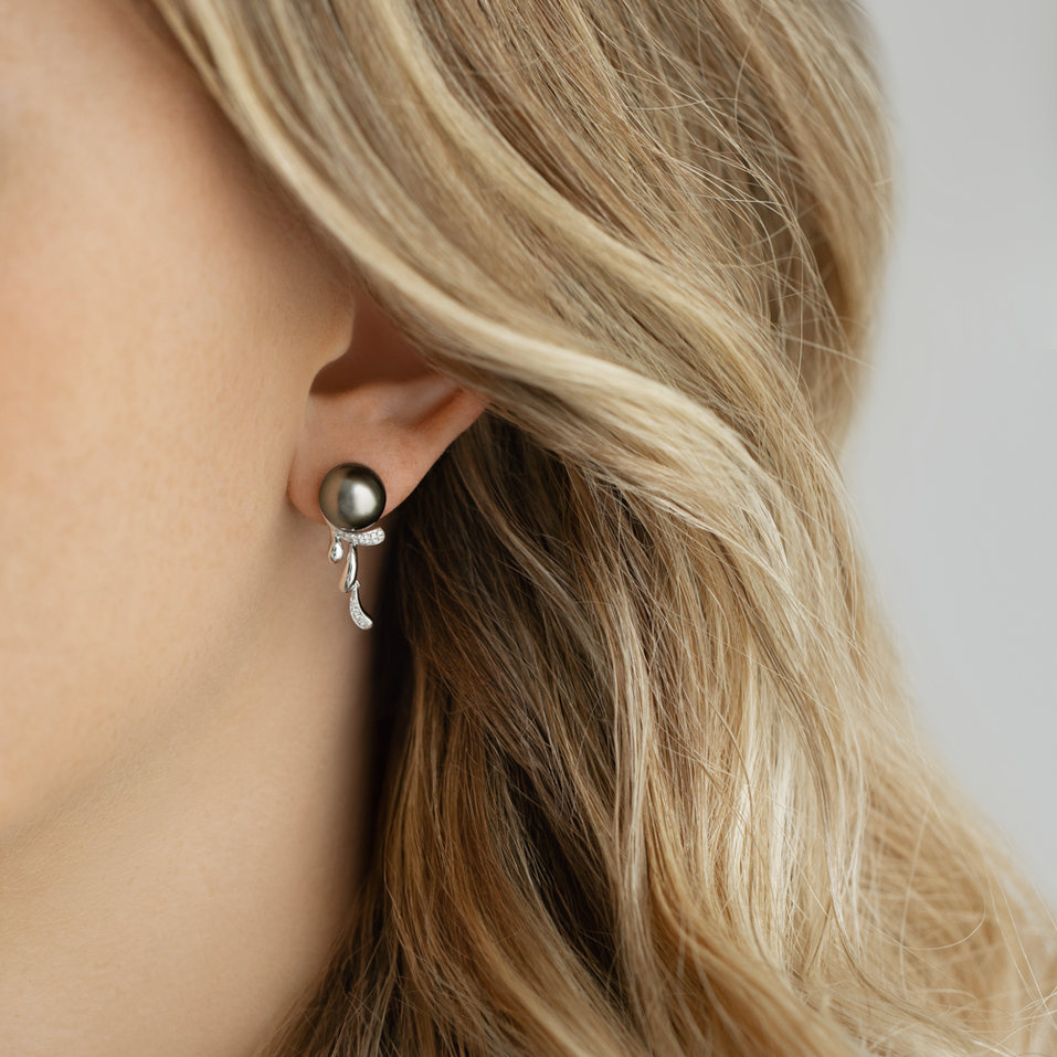 Náušnice s perlou a diamanty Eligio