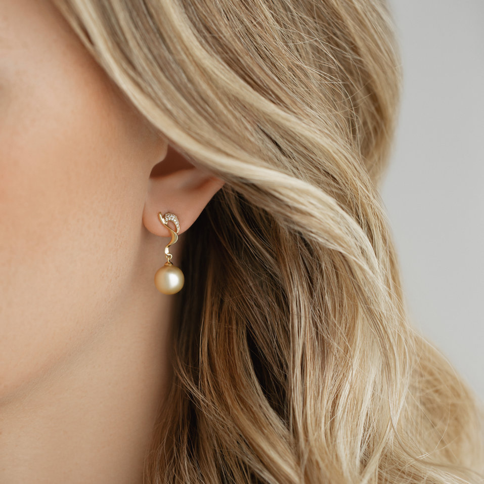 Náušnice s perlou a diamanty Jafet Sin