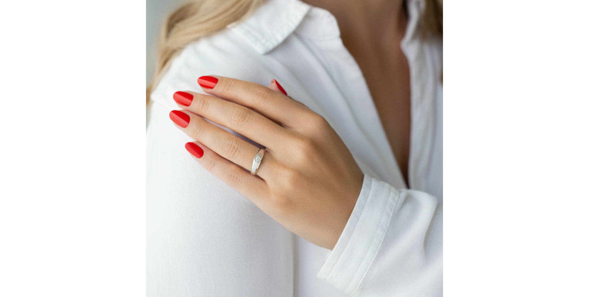 Prsten s diamantem Hexagon