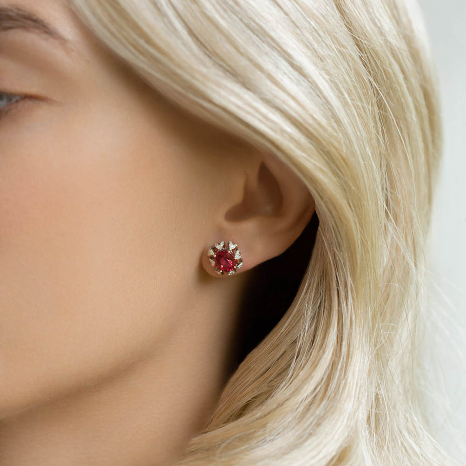 Náušnice s turmalínem a diamanty Floria