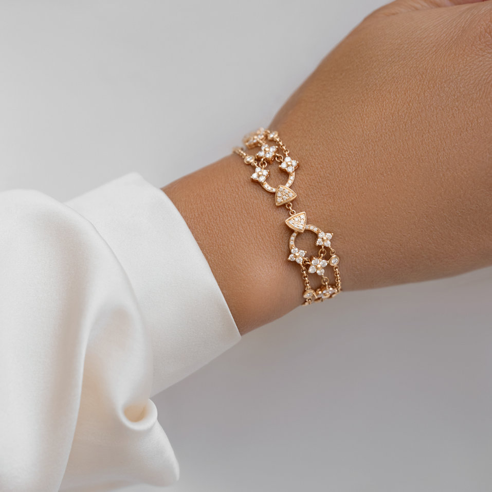 Náramek s diamanty Gold Symphony