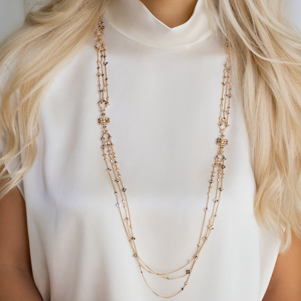 Náhrdelník s bílými a hnědými diamanty Eternal Essence