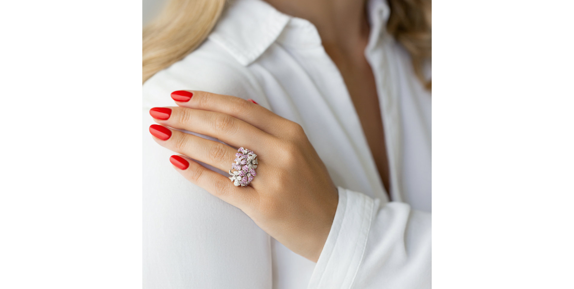 Prsten s diamanty a safíry Violet Desire