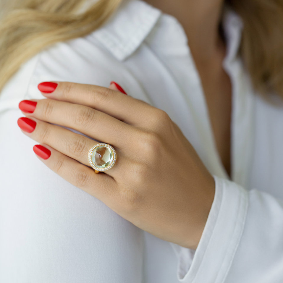 Prsten s ametystem a diamanty Secret Lake