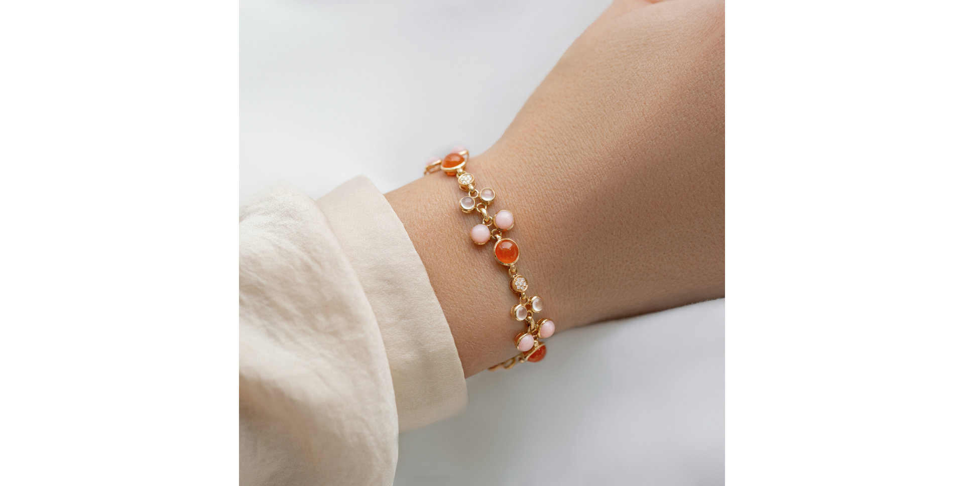 Náramek s diamanty a drahokamy Rainbow Tears