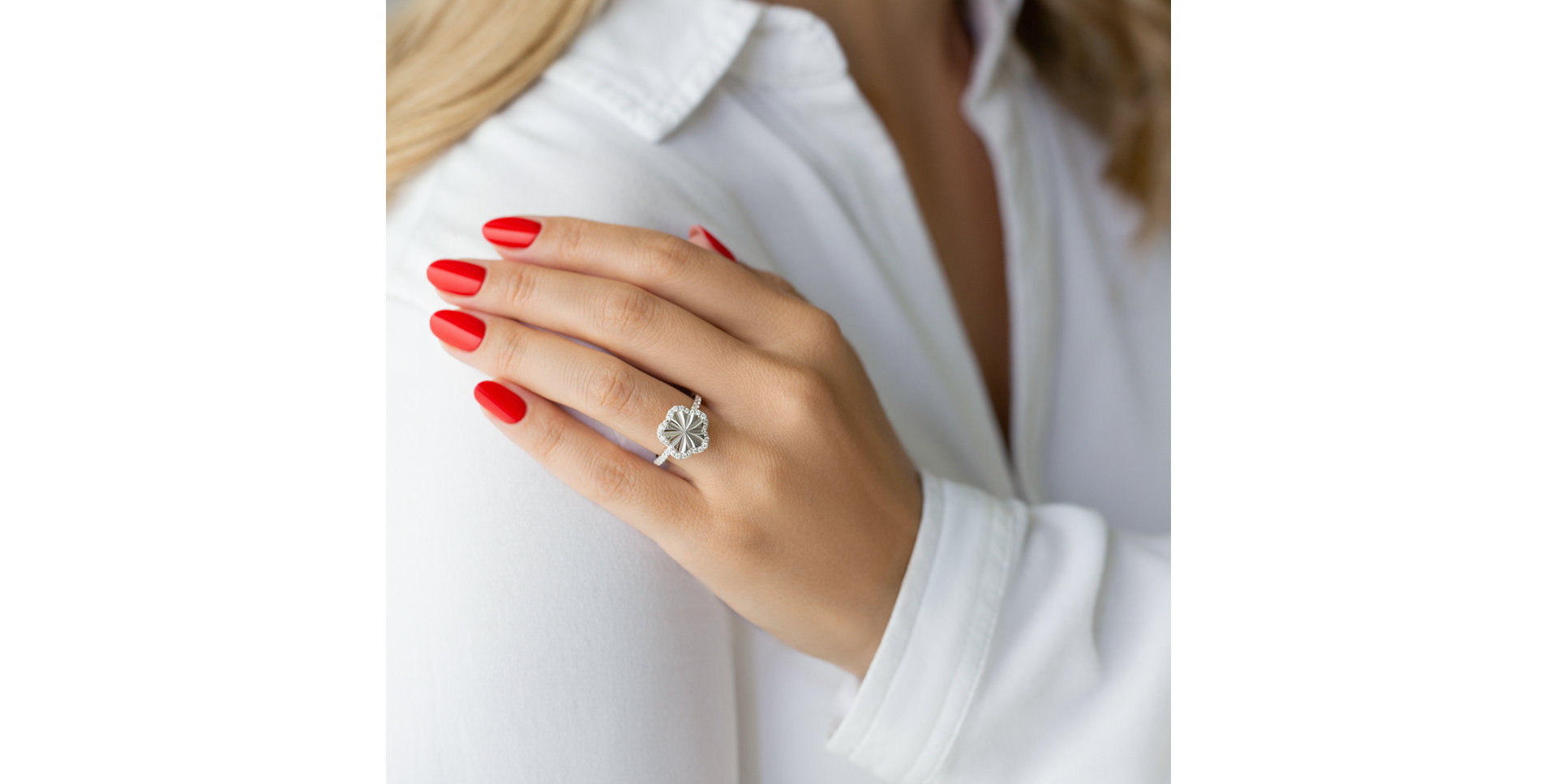 Prsten s diamanty Flower Geometry