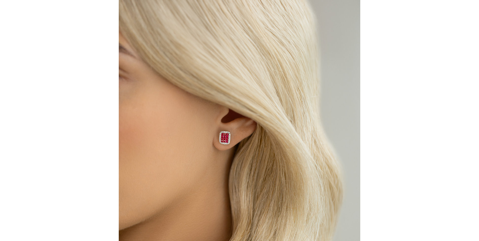 Náušnice s diamanty a rubíny Arenase