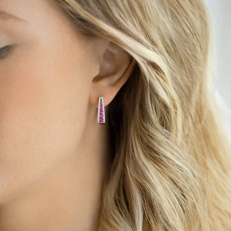 Náušnice s diamanty a safíry Nanina