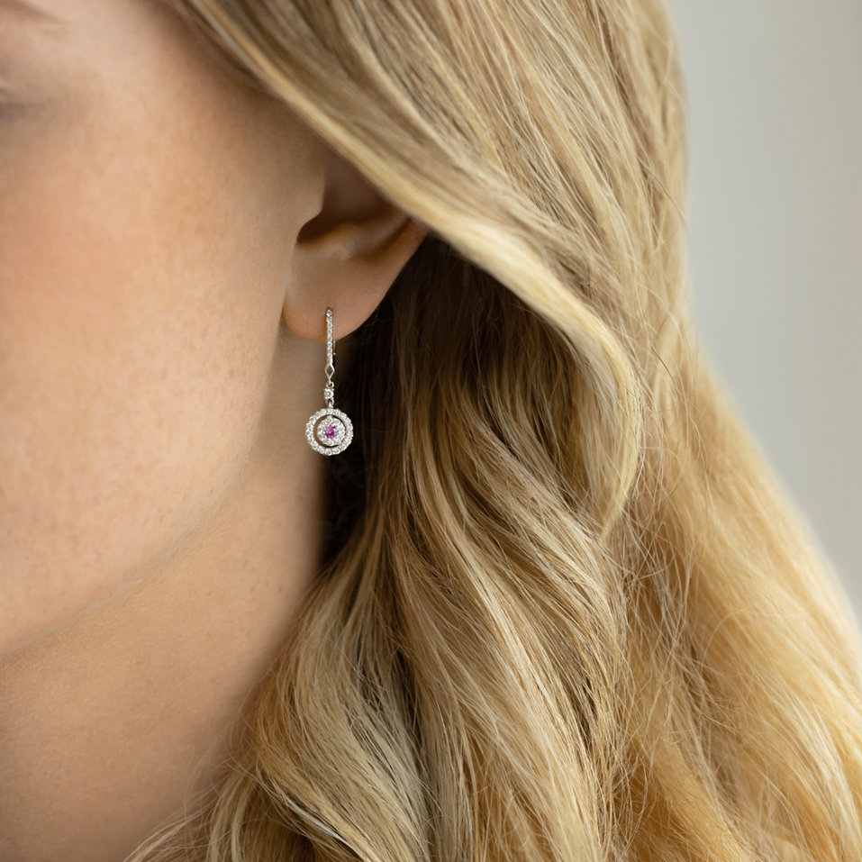 Náušnice s safírem a diamanty Rose Hope