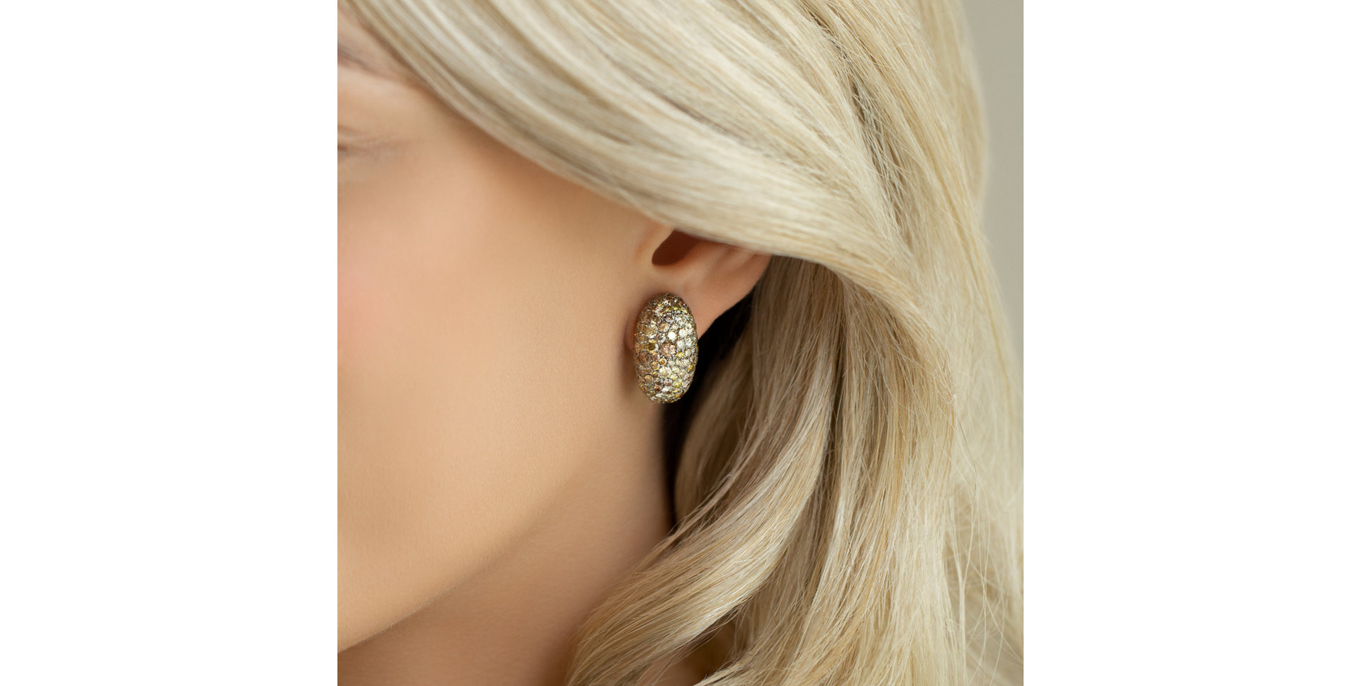 Náušnice s hnědými a zelenými diamanty Effective Buttercup