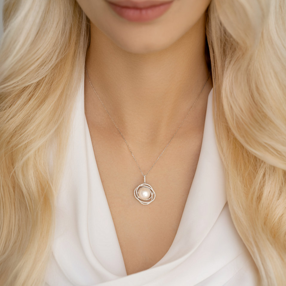 Přívěs s perlou a diamanty Galaxy of the Seas