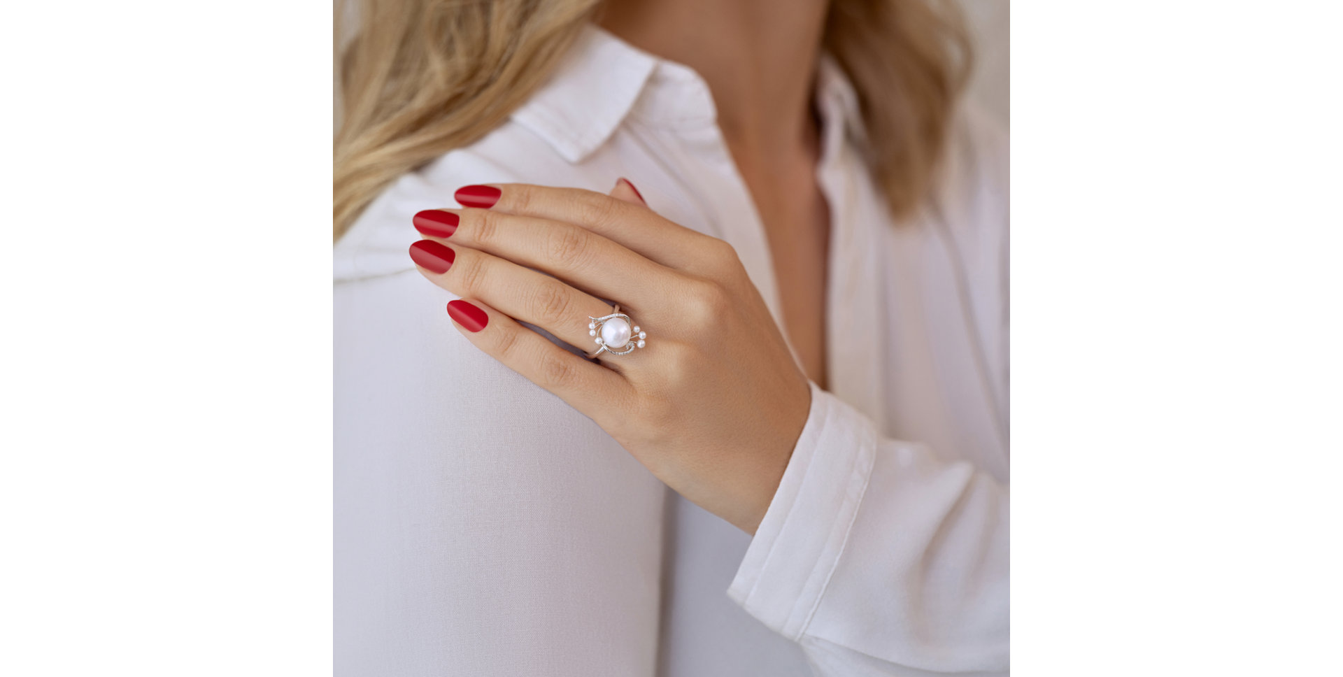 Prsten s perlami a diamanty Ocean Luxury