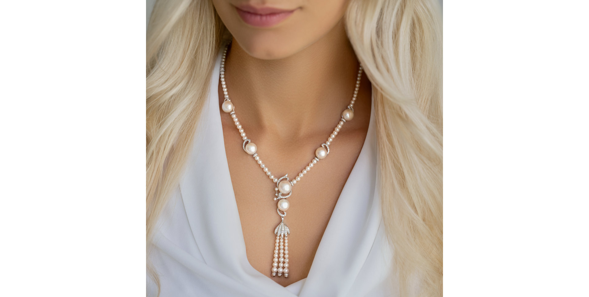 Náhrdelník s diamanty a perlami Versailles Miracle