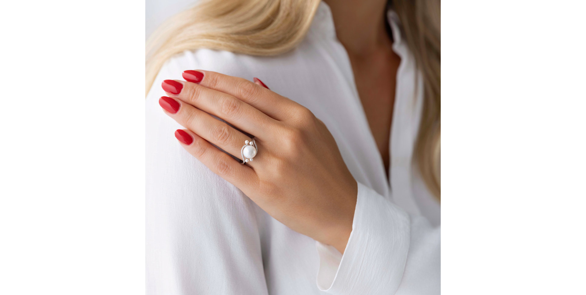 Prsten s perlou a diamanty Pearl Wonder