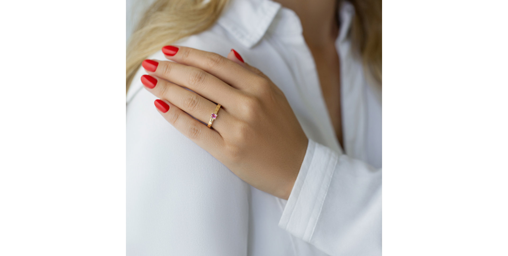 Prsten s safírem a diamanty Sublime Shine