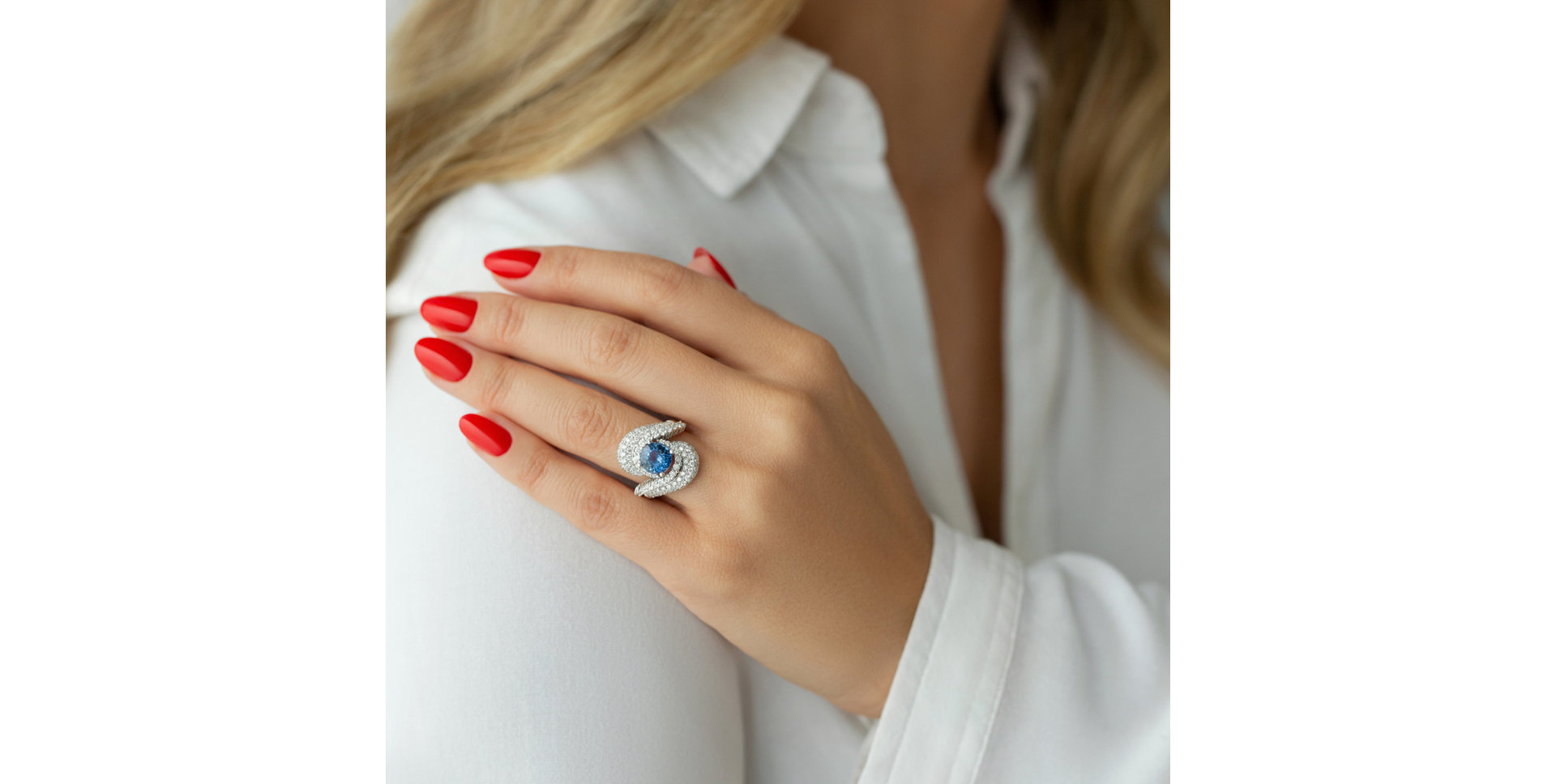 Prsten s tanzanitem a diamanty Eminence of Heaven