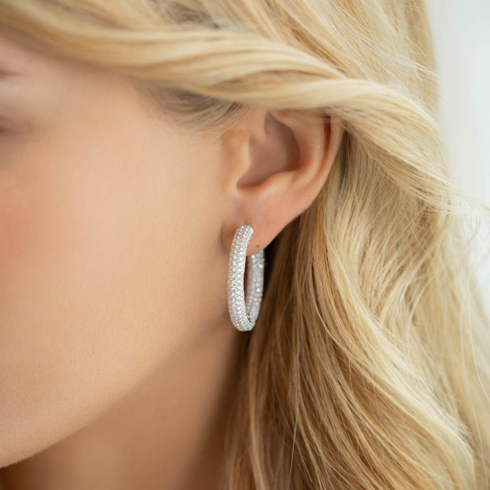 Náušnice s diamanty Sparkling Circle