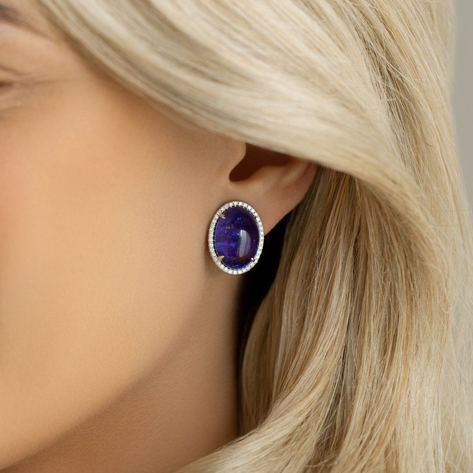 Náušnice s tanzanitem a diamanty Mephisto Miracle