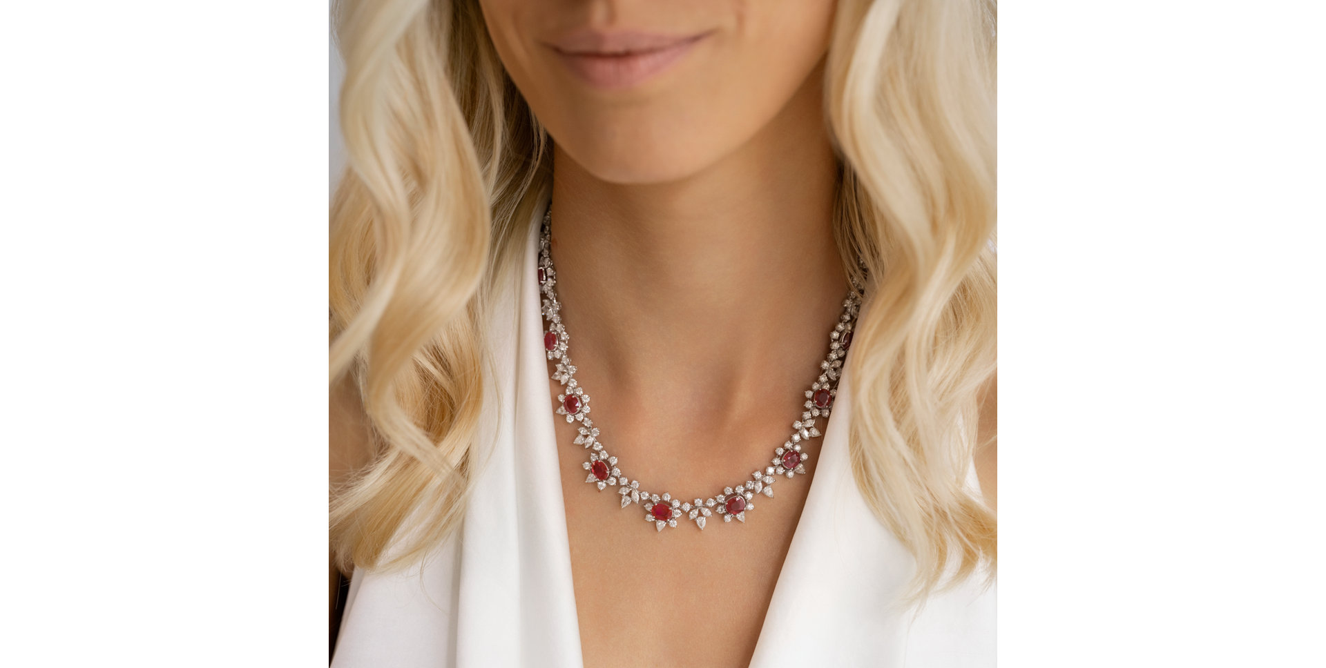 Náhrdelník s diamanty a rubíny Ruby Countess