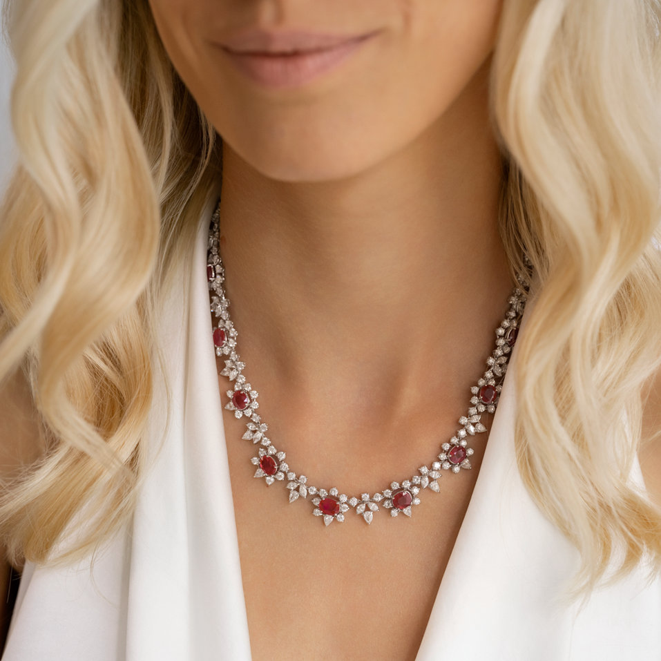 Náhrdelník s diamanty a rubíny Ruby Countess