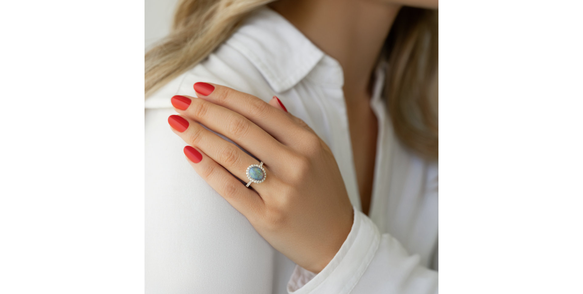 Prsten s opálem a diamanty Secret Garden