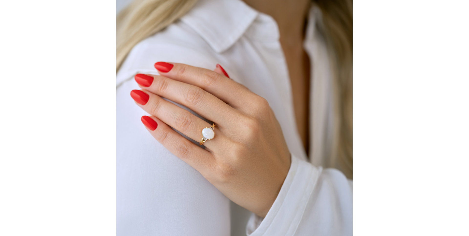 Prsten s opálem a diamanty Goldies