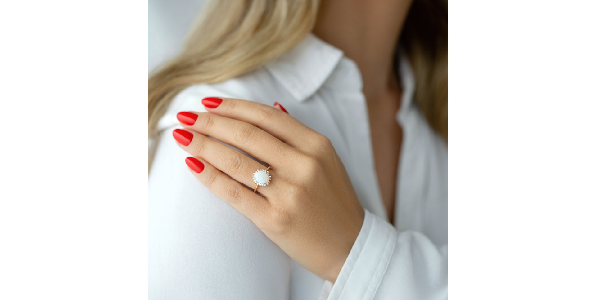 Prsten s opálem a diamanty Sorrow Queen